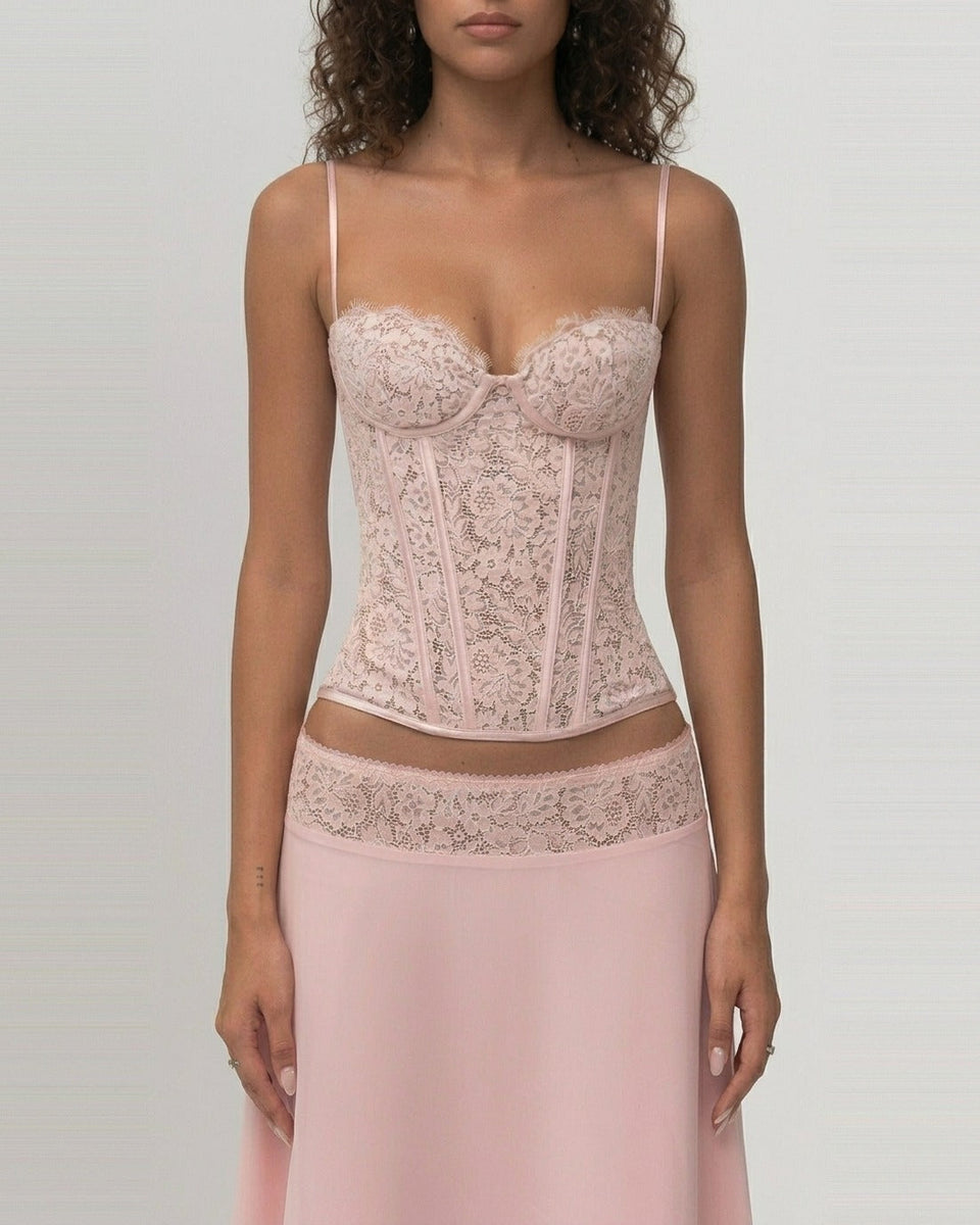 Ensemble jupe et corset en dentelle Séraphine