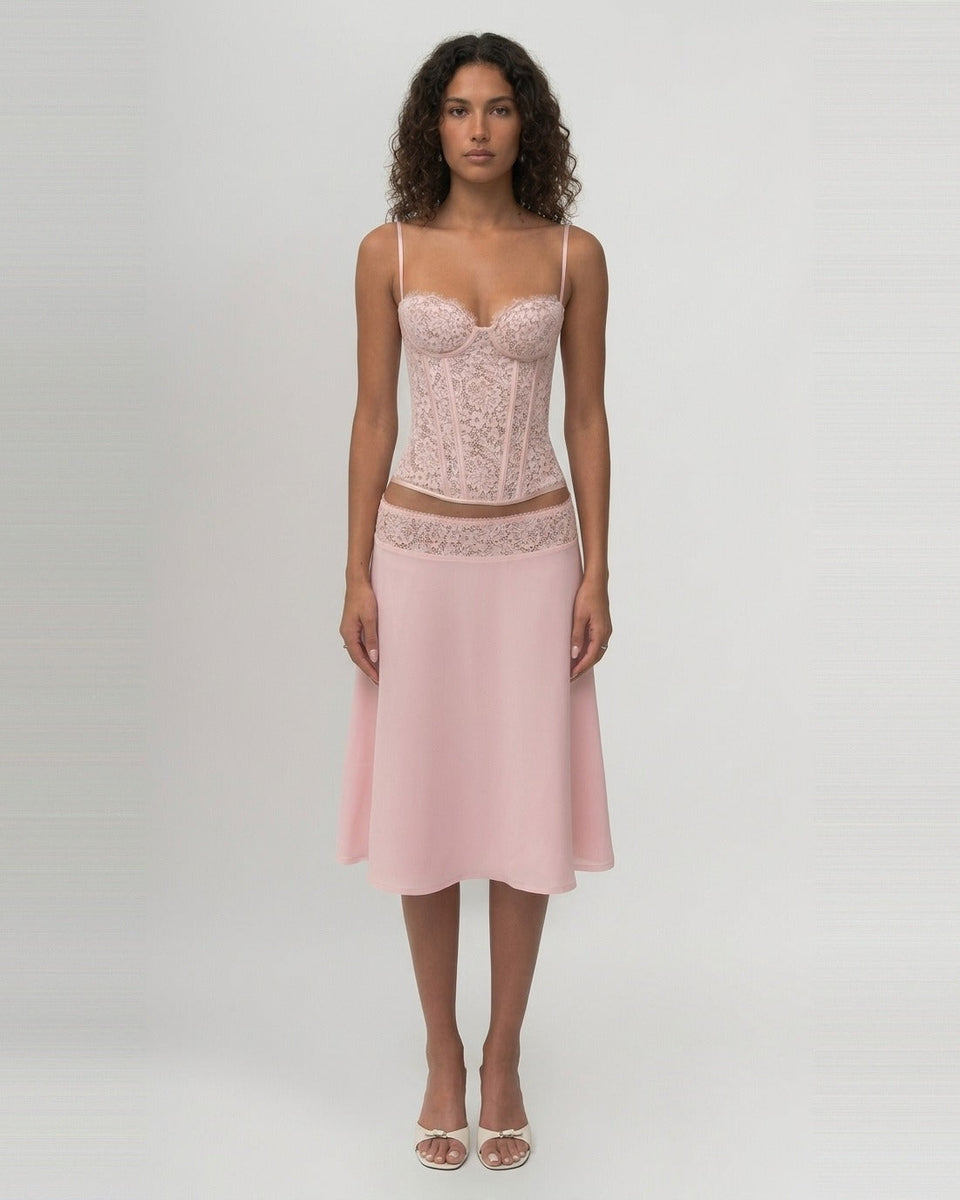 Ensemble jupe et corset en dentelle Séraphine