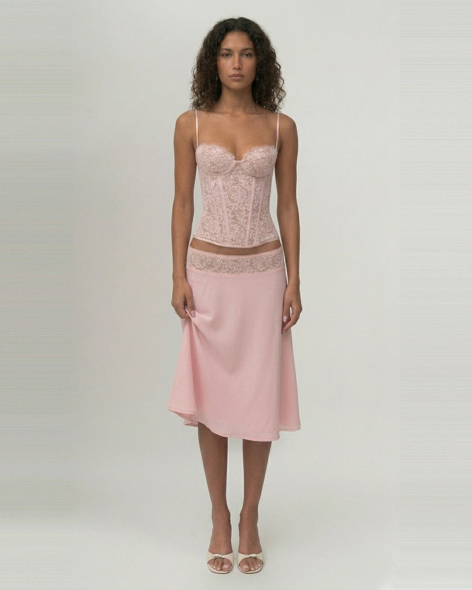 Ensemble jupe et corset en dentelle Séraphine